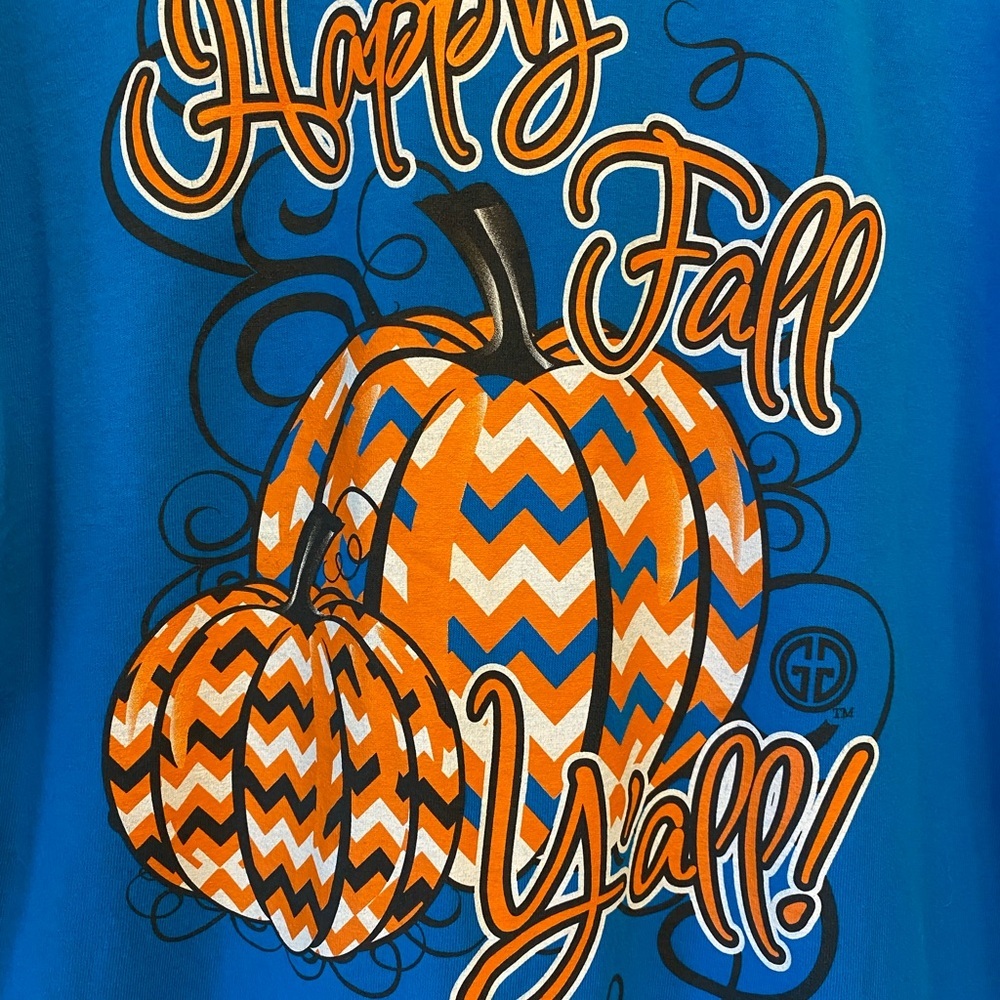 GIRLIE GIRL ORIGINALS HAPPY FALL Y’ALL PUMPKIN SCENE LONG SLEEVES T SHIRT - Picture 3 of 5